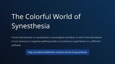 The Colorful World of Synesthesia